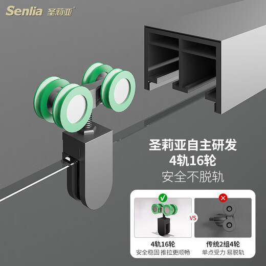 Senlia Salle de douche personnalisée Frame étroite Cadre en une forme en forme de forme de verre humide et sécheuse Séparation Internet Salle de bain Célébrité de salle de bain Un double acier inoxydable amélioré + 4 roues 699/8 mm Verre trempée