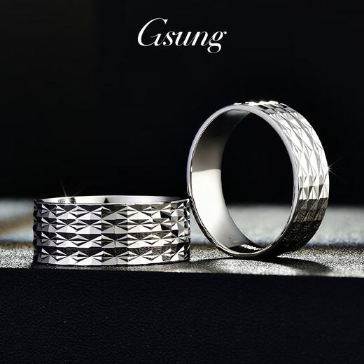 GsunG platinum couple ring new PT950 car flower star ring fashionable shiny platinum ring for men and women priced by gram, please contact customer service before bidding for gold price