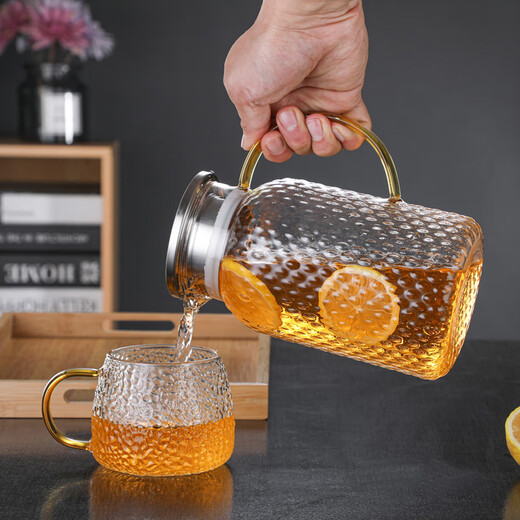 MULTIPOTENT glass set cold drink cup juice cup milk cup 2L cold kettle forest 1 pot 4 cups with bamboo tray