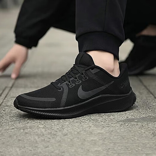 NIKE耐克男鞋QUEST 4飞线4代男子低帮轻便运动鞋透气跑步鞋DA1105-002 黑色 42.5
