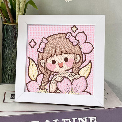 DIY Handgefertigte Diamantmalerei Cartoon Diamantmalerei Voller Diamantaufkleber, um Freundin Bestie Girl Girl Herz 7029+ Leinwand + Diamant + Werkzeuge + Fotorahmen