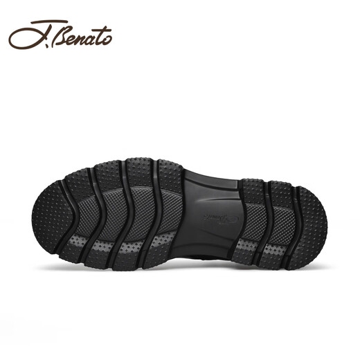 J.Benato [Buque insignia de la marca] Botas de cuero para hombres Botas de cuero para hombres Genuine Leather Men's Gen Velvet Boots Martin de suela gruesa cálida NUEVO Winter Style Black 40
