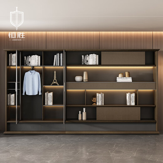 Hengsheng high-end boss desk, simple, modern and light luxury, president desk, chairman's office desk, manager desk and chair combination, 3.2m double cabinet boss desk