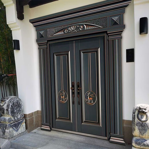 维诺亚别墅大门双开门仿家用入户门农村自建房乡村庭院进户门 款式1 测量详细咨询客服 颜色可