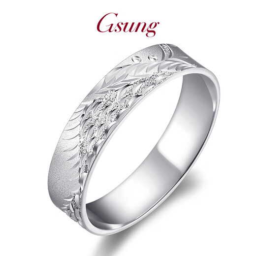 GsunG platinum couple ring PT950 dragon and phoenix wedding ring platinum ring men's inner arc ring phoenix ring dragon pattern dragon ring size 24 is about 5mm wide and weighs about 8.2 grams