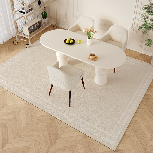 Dining table floor mat living room creamy style living room dining table floor mat waterproof oil-proof and non-washable and erasable dining table large under the dining table. Graphic shadow-NC-7373 200*300cm