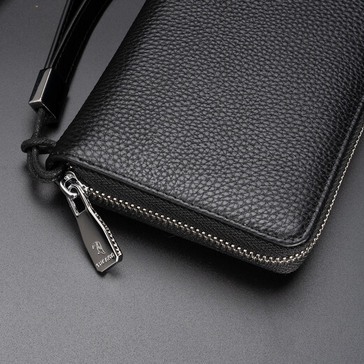 Specht echtes Leder-Leder-Reißverschluss Brieftasche 2025 Neues langes Multi-Karten-Handgrabungsbeutel Herren Brieftasche Cowhide Leder Clutch Einfache Verpackung