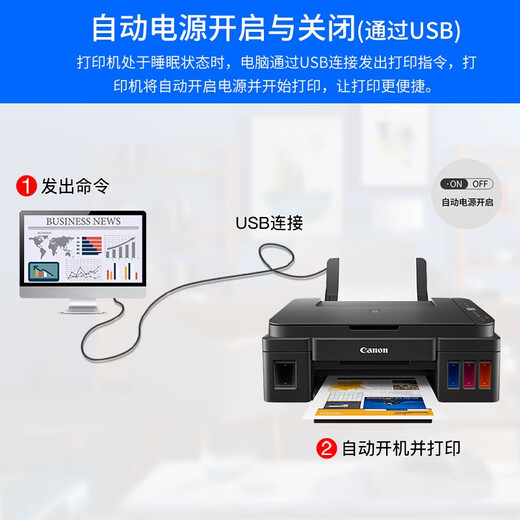
Canon G2810/2813 printer copy and scan all-in-one color photo home office connected printer black G2810 [USB+print copy and scan] package one (original new machine + 5 bottles of special ink)