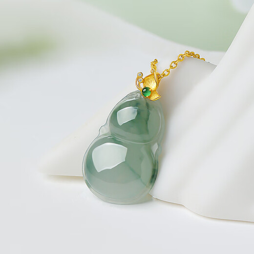Return to the 11.11 carnival with heart and jade, 18K gold inlaid jade pendant, women’s gold inlaid jade Fulu gourd jade pendant