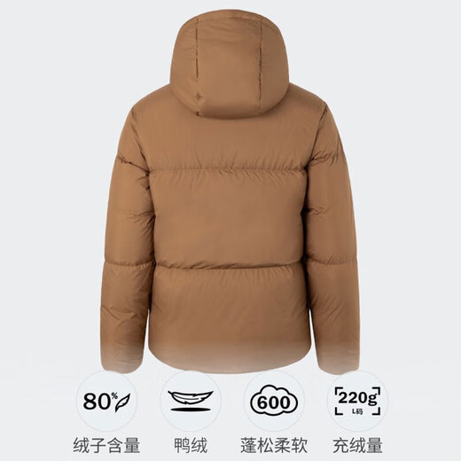 Мужская куртка Adidas PUFFY DOWN JKT Warm Core Technology Warm 600 с капюшоном на утином пуху JV6189/Desert Brown S
