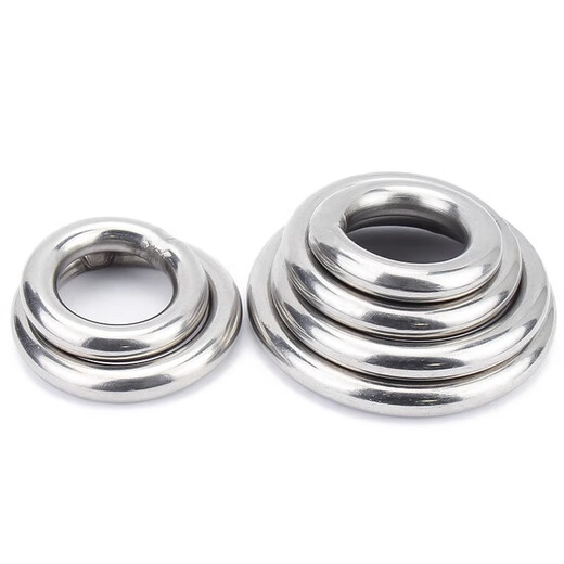 Jinchao 304 stainless steel O-shaped solid welded lifting ring seamless steel ring hammock connection fishing net pull ring steel ring M3*15 (10 pieces)