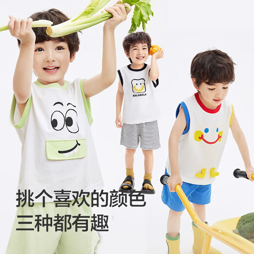 Balabala baby short-sleeved suit boys T-shirt summer children's pants 2024 children's clothing fashionable 208224119103
