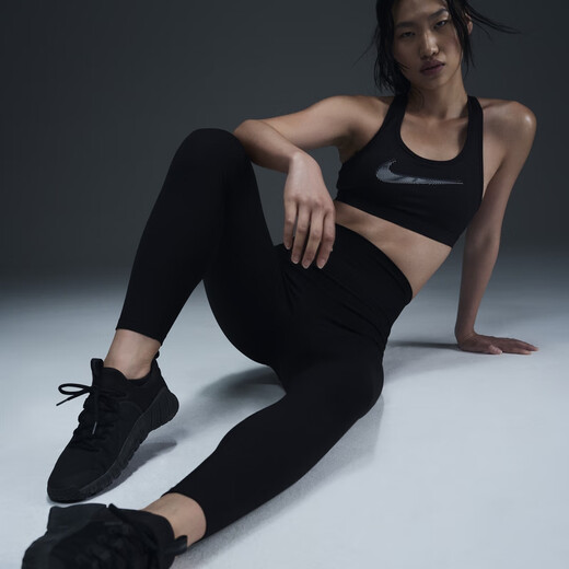 耐克（NIKE）ONE女子高腰速干紧身裤秋季运动裤针织休闲柔软HJ9196 010黑/黑 M
