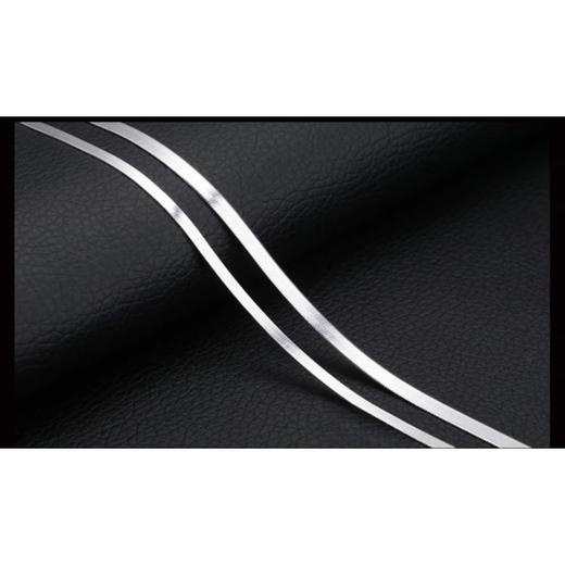 Feishengji Fat Donglai same style pt950 platinum men's necklace PT950 platinum Japanese and Korean jewelry short silver jewelry for couples men 3.5 mm thick 45 cm long