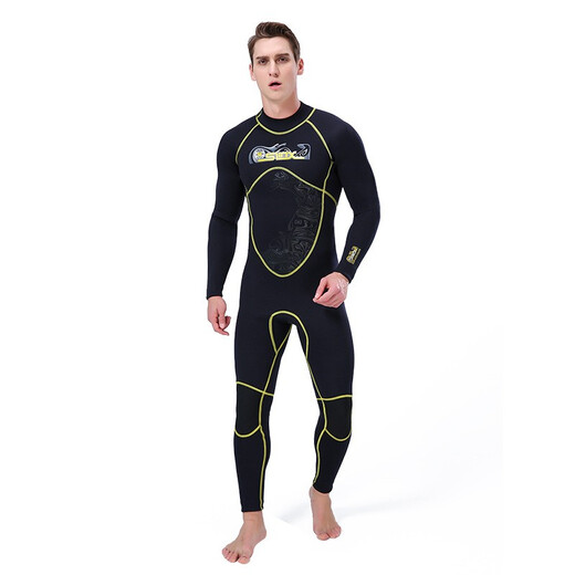 SLINX one-piece men's 3mm Serex warm and super elastic wear-resistant wet suit wetsuit surfing suit jellyfish suit swimsuit black S