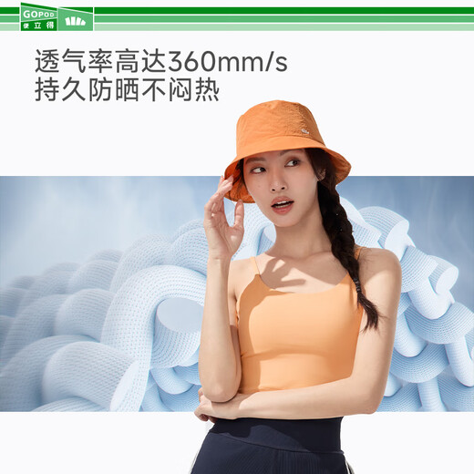 蕉下（beneunder）轻薄便携收纳渔夫帽防晒帽遮阳帽女登山帽太阳帽子男GP739深空灰