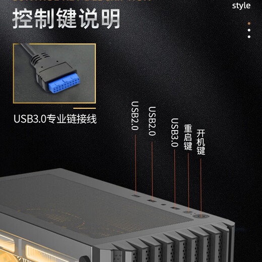 Century Star Chassis Matx Desktop Chassis Office ITX Host Thick Plate Game Chassis Front 360 Water Cooling Top 240 Water Cooling UBS3.0 Supports 34 Graphics Card Star and Moon White + 3 Prism Fans ARGB (Forward)