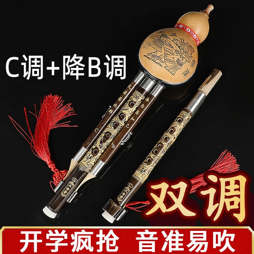 正音堂葫芦丝乐器初学小学生成人专业演奏七孔紫竹管葫芦丝 防摔c调+降b调（紫竹管）