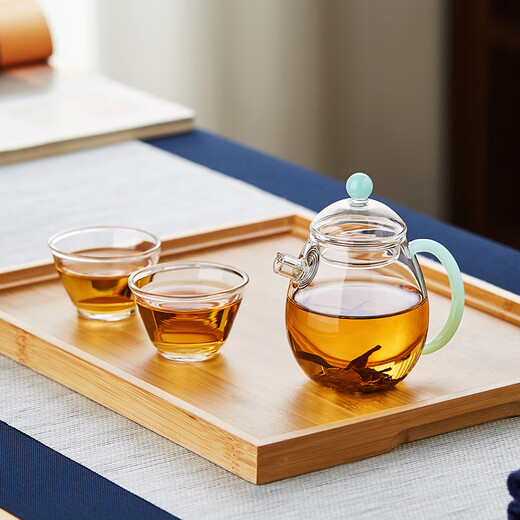 Lvchangming Kungfu glass teapot hand-held pot high temperature resistant glass pot with filter mini teapot
