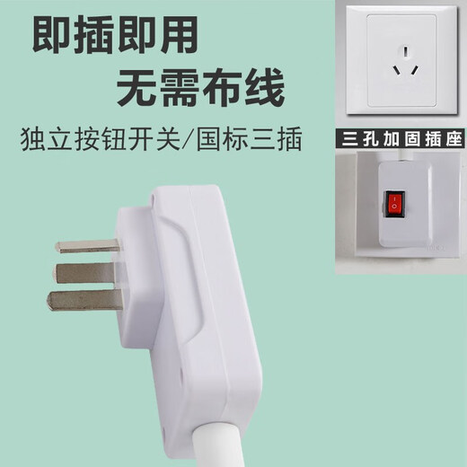 Aoyanlai lamp that does not require wiring Internet celebrity table lamp wall bedroom wall lamp no wiring plug-in no punching lighting festival two-hole remote control socket + 15W white light remote control switch