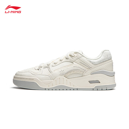 Li Ning Yuebai 2.0 | Men's and women's sneakers, low top, soft, resilient, breathable, white shoes, autumn and winter casual sports shoes, off-white (275 men's style)-1 42