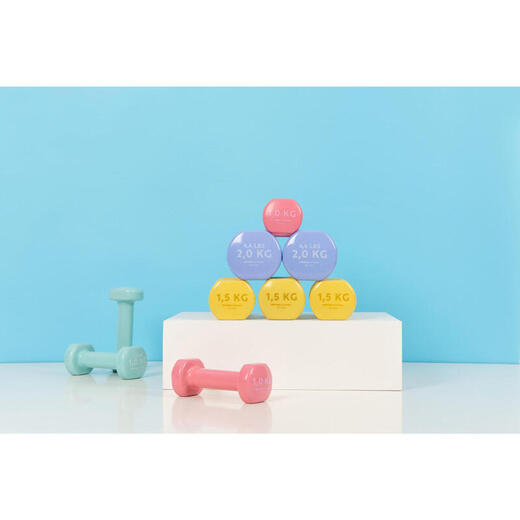 Decathlon (DECATHLON) small dumbbells for women's fitness home children's pair of rubber-coated dumbbells indoor men's fitness home EYB1 1KG +3kg+5kg