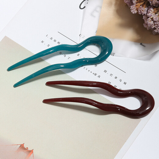 Mengyi simple U-shaped hairpin large retro hairpin hairpin versatile ball hairpin brown