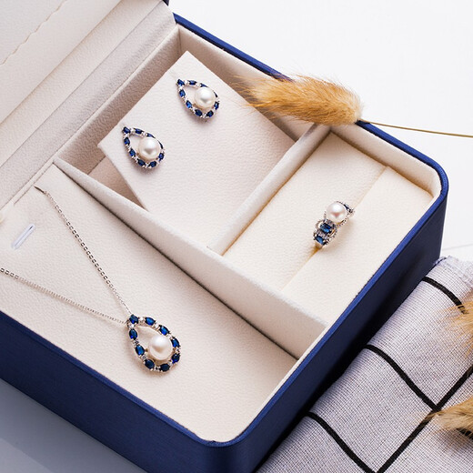 An Feng freshwater pearl three-piece set G3 pendant earrings ring exquisite gift box beautiful gift box packaging beautiful gift box packaging