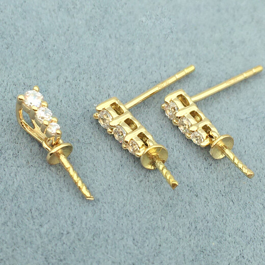 Nilan Fat Donglai's same style 18k gold pendant buckle, various zircon pearls, beeswax empty support thickened necklace, 18K yellow (not including beads, chain), four stones == pendant