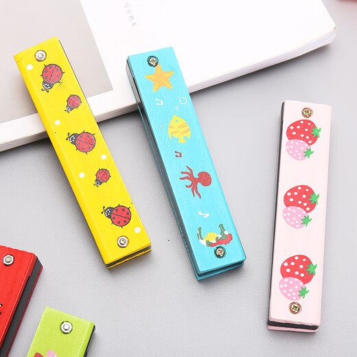 
16-hole children's wooden harmonica kindergarten elementary school students beginners playing musical instruments creative gift oral organ toys wooden harmonica colors randomly