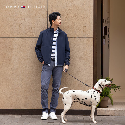 TOMMY HILFIGER casual stand collar 25 autumn and winter new men's trendy sports trim pocket business executive jacket navy blue DW5 L (recommended 150-165Jin Jin equals 0.5kg)
