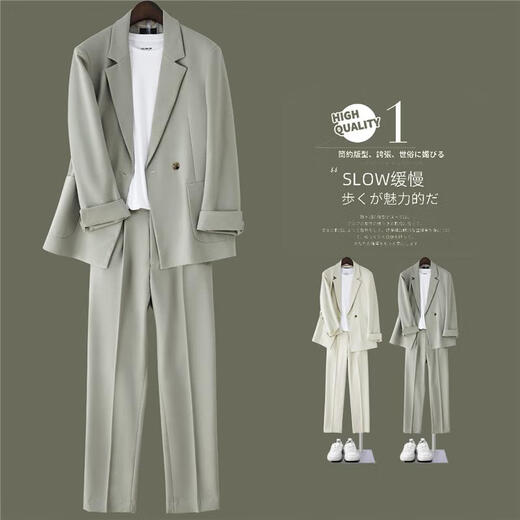 DK high-end men's casual style suit suit men's loose casual small suit three-piece suit men's professional business suit black two-piece suit (suit + trousers) M suitable for 115-135 Jin Jin equals within 0.5 kg