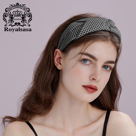 Royal sasa royal salsa hair accessories retro houndstooth headband satin pressed hair headband hairband going out to wash your face versatile hairpin