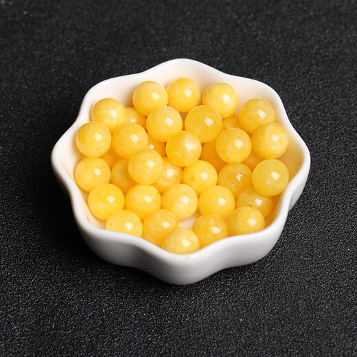 Fat Donglai's same natural beeswax loose beads and jade semi-finished DIY crystal bracelet jewelry accessories beaded single beads beeswax jade 8mm single