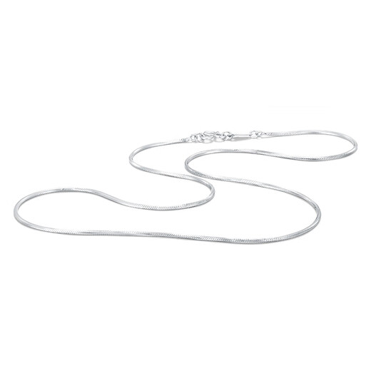 Mengjinyuan Platinum Necklace PT950 Platinum Plain Chain Snake Bone Chain Necklace Same Style as a Birthday Gift for Girlfriend 42cm - About 7.05g