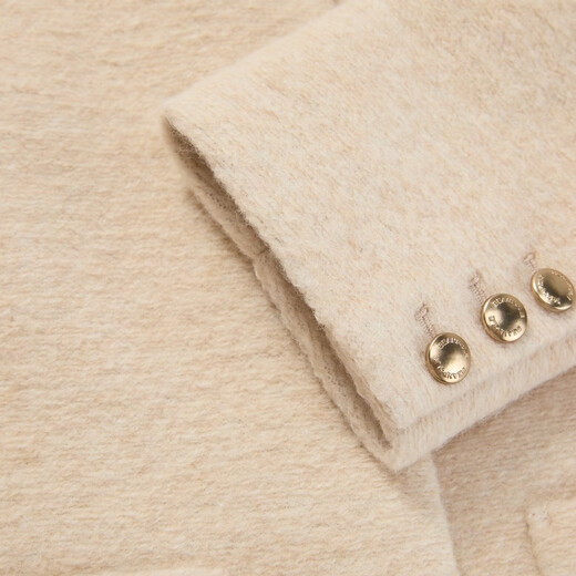 Beanpole New Year's gift Sheep wool women's quiet and luxurious long-sleeved tweed small style blazer dark gray S 160/84A