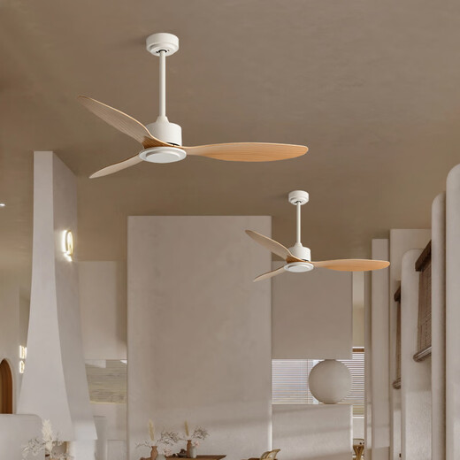 
Weather vane modern industrial style lightless 56-inch ceiling fan restaurant ceiling simple electric fan living room commercial study fan frequency conversion 42-681A black 3 leaf - black leaf remote control