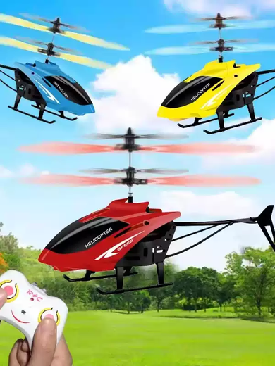 OTHE遥控飞机直升机儿童小型电动手感应飞行器耐摔无人机玩具男孩礼物 红色直升机智能感应+手柄遥控顶