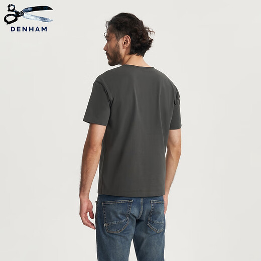 Denham New City Light Outdoor Französisch Sport weiß grau Retro Henry Hals Schere kurzärmelige T-Shirt Männer grau M.