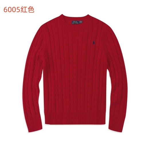
LAUREN BY RALPH LAUREN Luff Lauren Autumn and Winter Long Sleeve Twist Sweater Casual Fashion Round Neck Pullover Knit Sweater Men's Warm Base Shirt White XL (145-160Jin[Jin equals 0.5 kg])