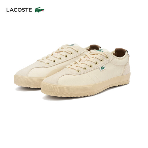 Lacoste [gleiches Modell von Wang Yibo] Französische Krokodil -Herrenschuhe 25 Frühling Neue Leinwandschuhe 49CMA0035 OT6/Beige/Hell Brown 39.5 6