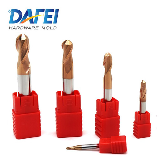 DAFEI 55 degree carbide tungsten steel ball end mill 2 edge ball cutter gong cutter CNC tool machining center coated milling cutter end mill R2.0*4*10*50