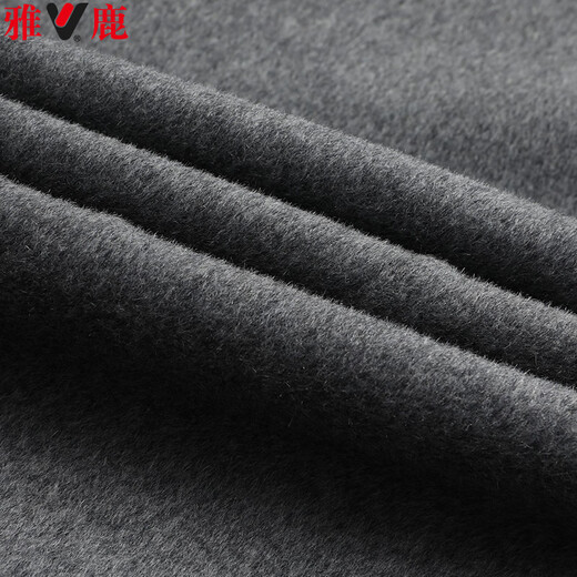 Yalu 100% reine Wolle erweiterte doppelseitige Wolle Wolle für Männer im Herbst und Winterwolle überknee Windbreaker Jacke