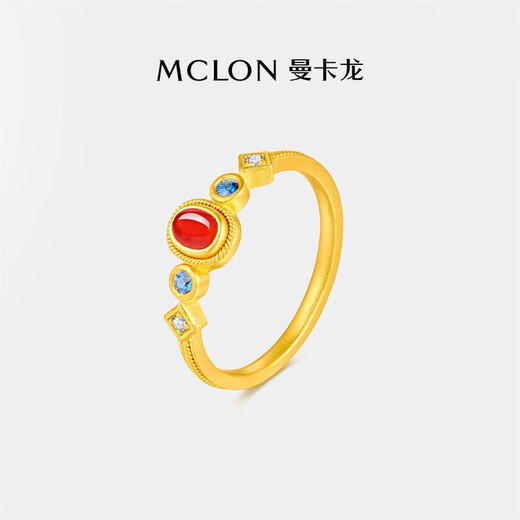 Mankalong gold ring for women Fenghua-Xiaogongque ancient pure gold handmade filigree birthday gift for girlfriend and mother No. 9, about 4.5g (pre-sale is subject to actual weight received, any refund will be refunded)