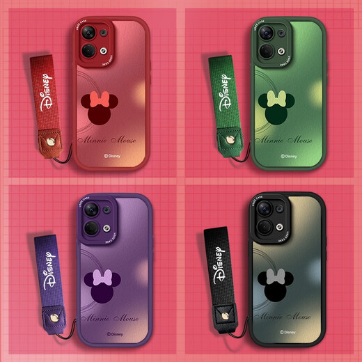 [Disney Autorisierung] OPPO -Serie Mobiltelefon Hülle Reno10 Armband 9Pro+ Objektiv Vollbeschwerdeschutz Fall 8 Nische Mode Lambskin 7 Cartoon Soft Shell Red Little Fat Girl Armband [x1502 Disney] Oporeno8pro