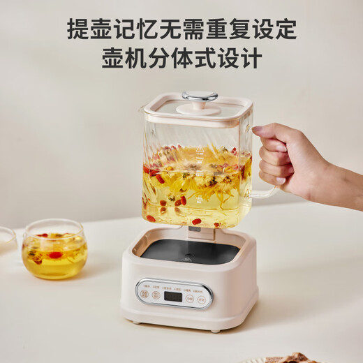 BASSENS small square stewed all-glass health kettle, teapot, health kettle, integrated thermostatic kettle, mother and baby material, mini tea maker, office boiling water BS-D1PLUS-CLHS