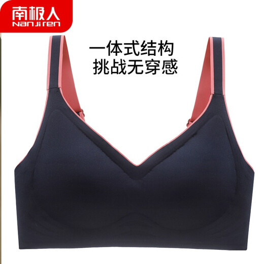 Nanjiren Bra No Wire Ring Sports Bra Deep V Thin Cup Thin Cup Tube Top Seamless Quick-Drying Vest Women's Yoga Sleeping Bra SZN0287287 Black/Brick Red L