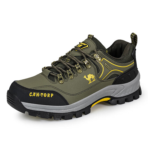 
Clearance and Size Fall Camel Men's Shoes Outdoor Hiking Shoes Genuine Leather Breathable Waterproof Non-Slip Sports and Leisure Hiking Shoes 14088 Black 46