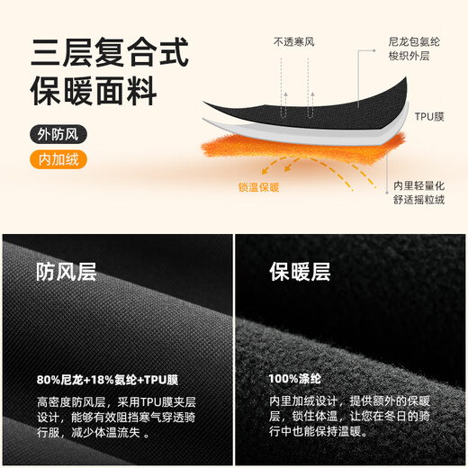 Rock Brothers Windproof Cycling Vest Road Bike Fleece Warm Vest Jacket Top Men and Women Autumn and Winter Black L