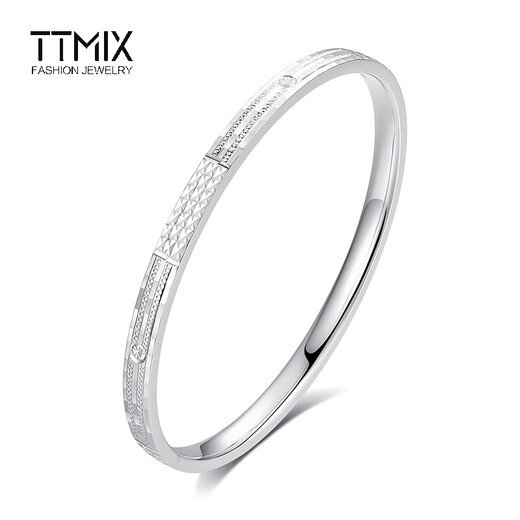 TTMIX Explosive Platinum Bracelet Women's pt950 Platinum Bracelet Concubine Bracelet Authentic Oval Concealed Buckle Bracelet 60mm Weight 18.19g Width 4.5mm